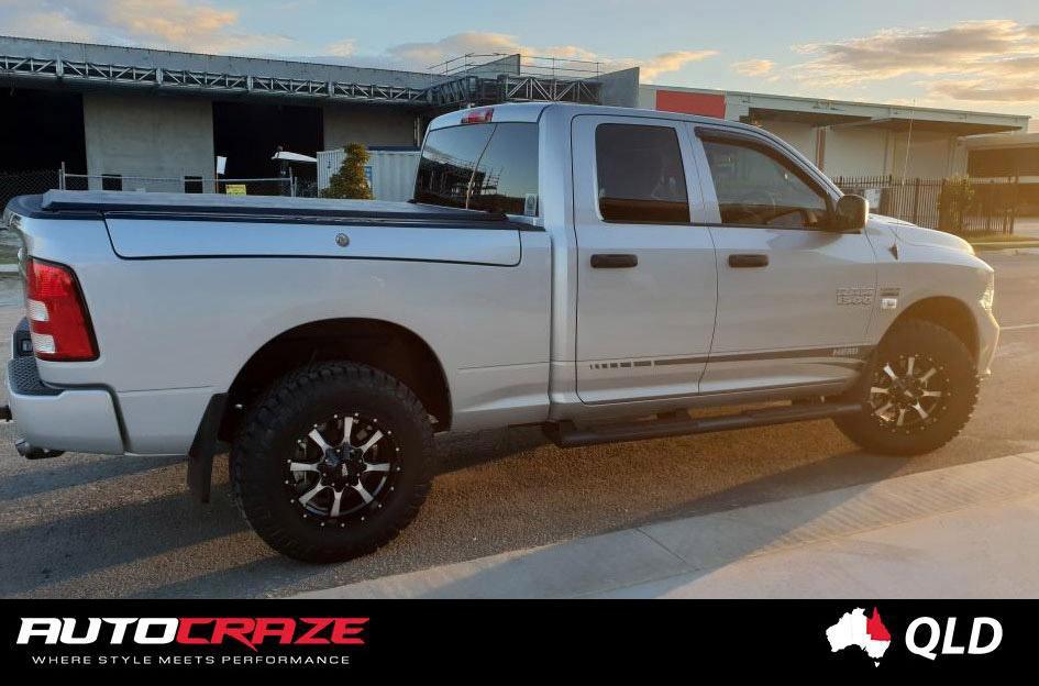 DODGE RAM MO970 SATIN BLACK MILLED ACCENTS